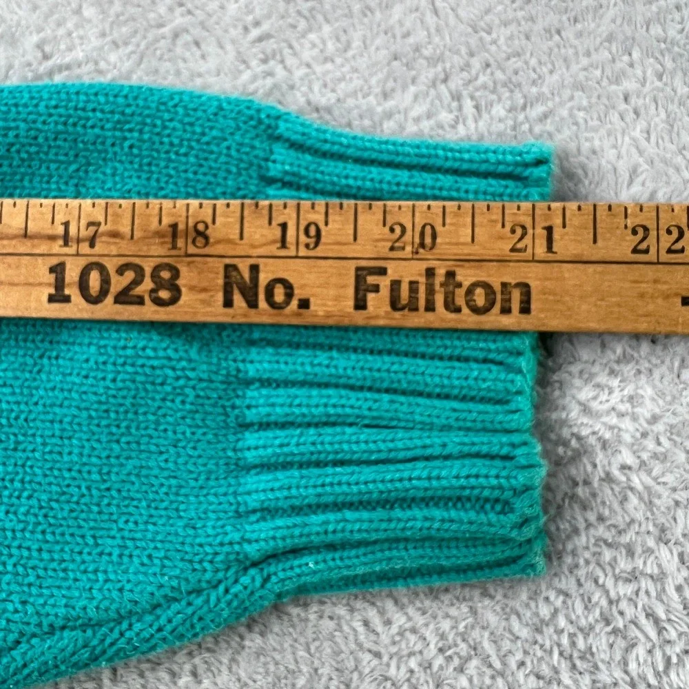 Eddie Bauer Vtg Striped Cotton Sweater L Teal Red Men 90s Gorpcore Color Block - Picture 7 of 11